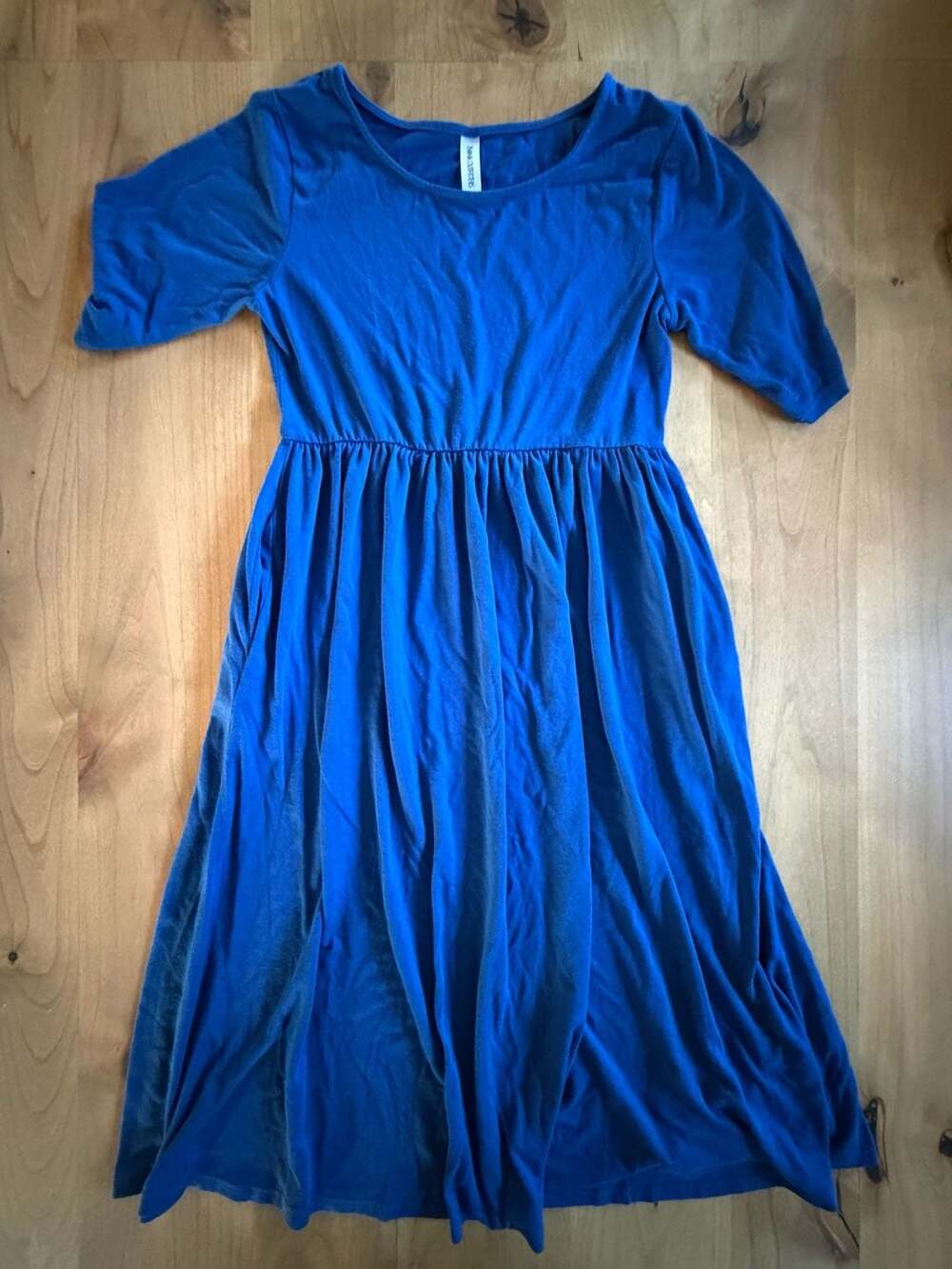 Zenana Outfitters Midi Dress Size M Royal Blue 3/4 Sleeve Pockets